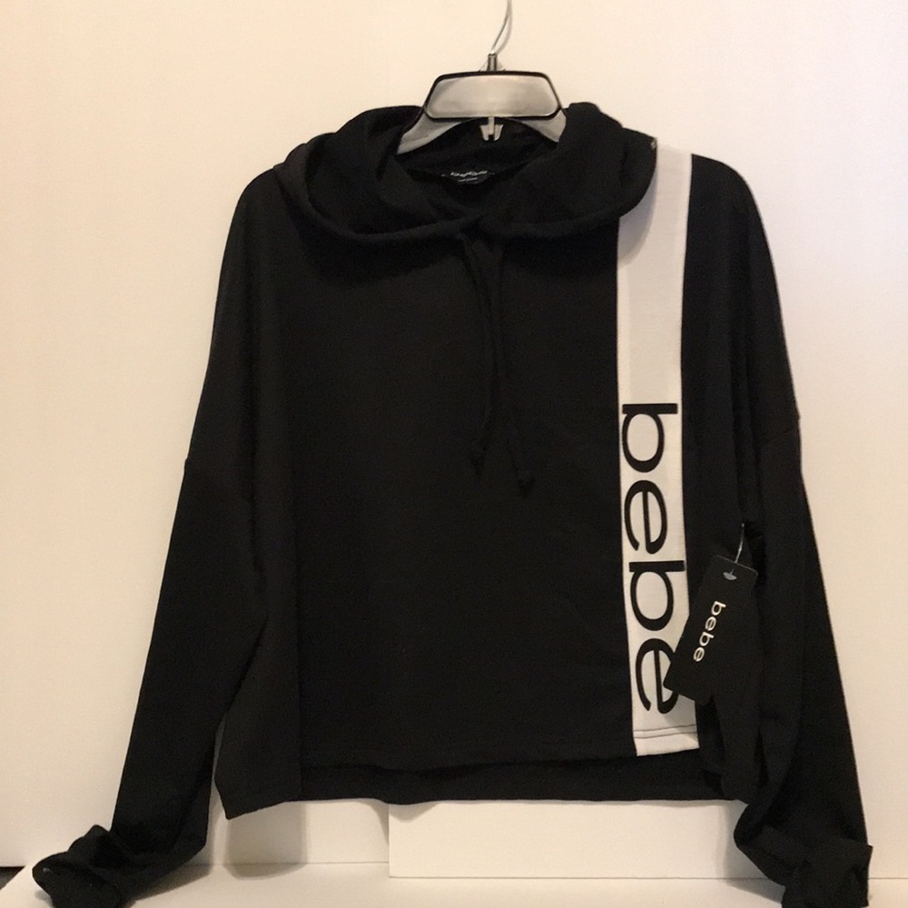Bebe Black & White Casual Wear , Hoody, Sweat Shirt Lounge wear Large NWT